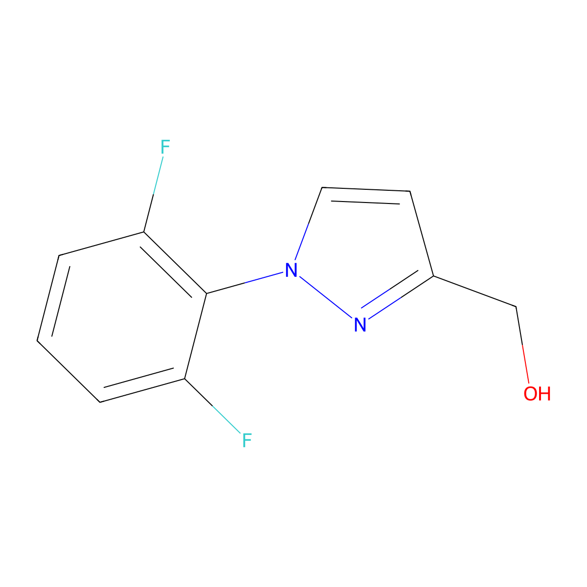 [1-(2,6-difluorophenyl)-1H-pyrazol-3-yl]methanol molecular structure, CAS 1423028-38-9