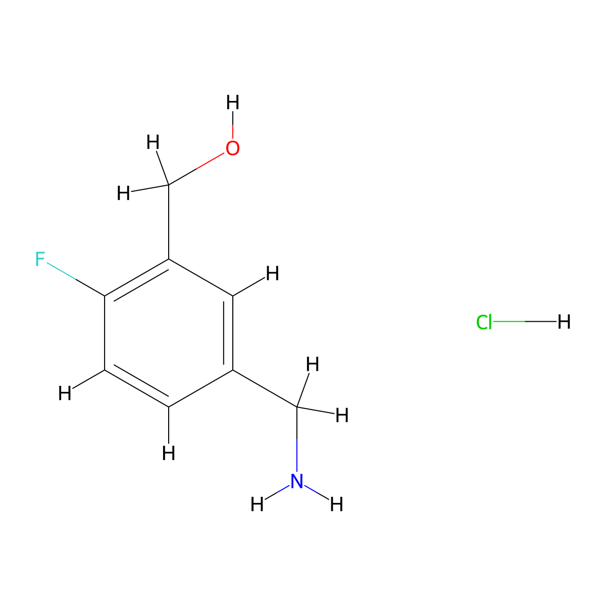 [5-(Aminomethyl)-2-fluorophenyl]methanol hydrochloride molecular structure, CAS 1423028-39-0