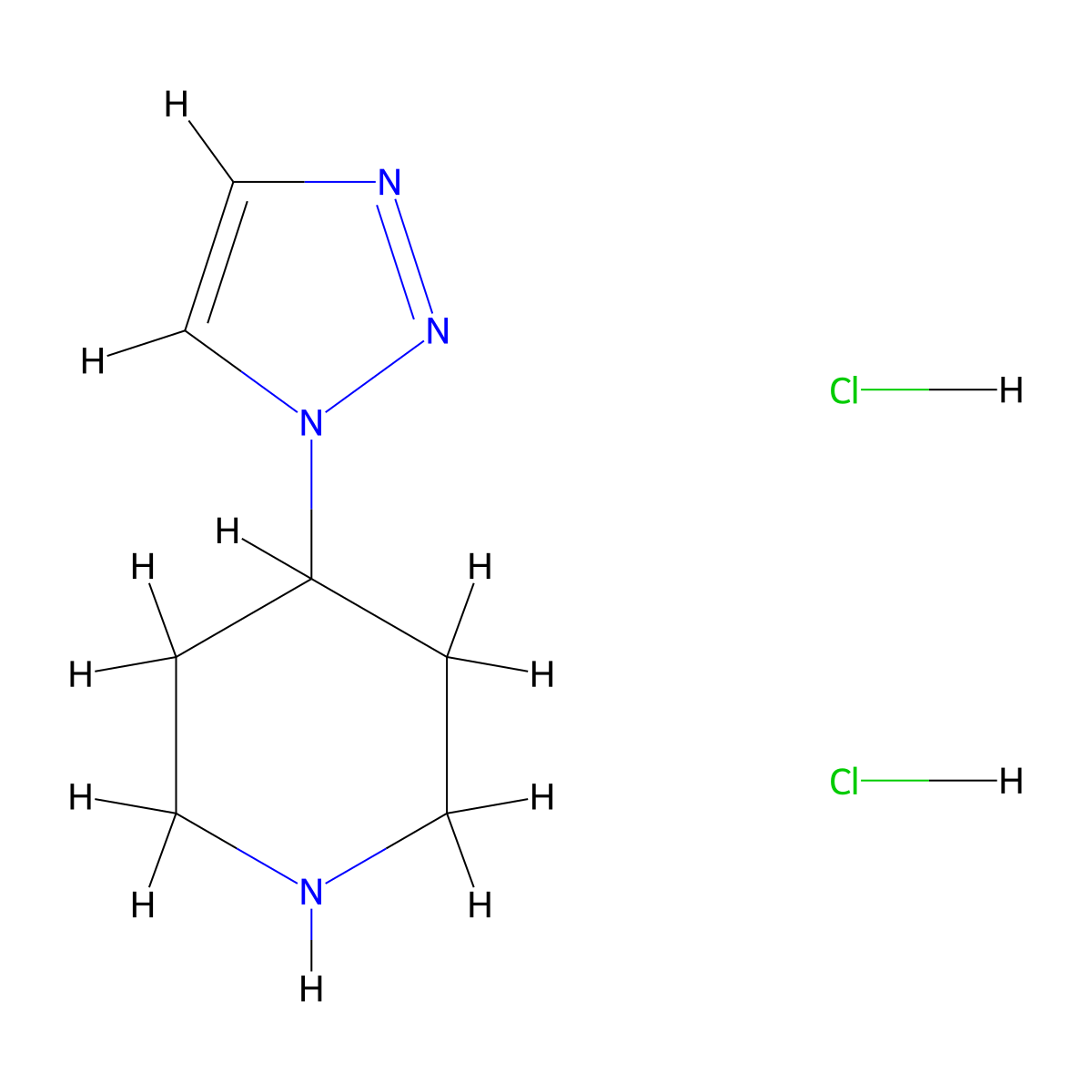 4-(1H-1,2,3-triazol-1-yl)piperidine dihydrochloride molecular structure, CAS 1423028-48-1