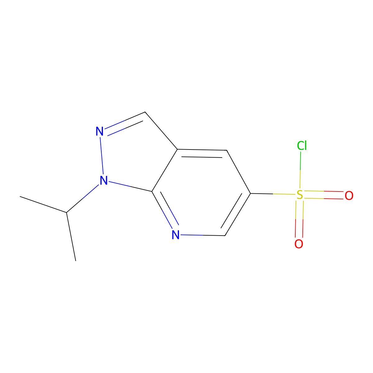 1-(propan-2-yl)-1H-pyrazolo[3,4-b]pyridine-5-sulfonyl chloride molecular structure, CAS 1423028-53-8