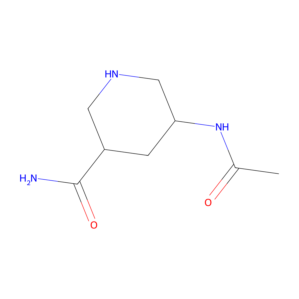 5-Acetamidopiperidine-3-carboxamide molecular structure, CAS 1423028-62-9