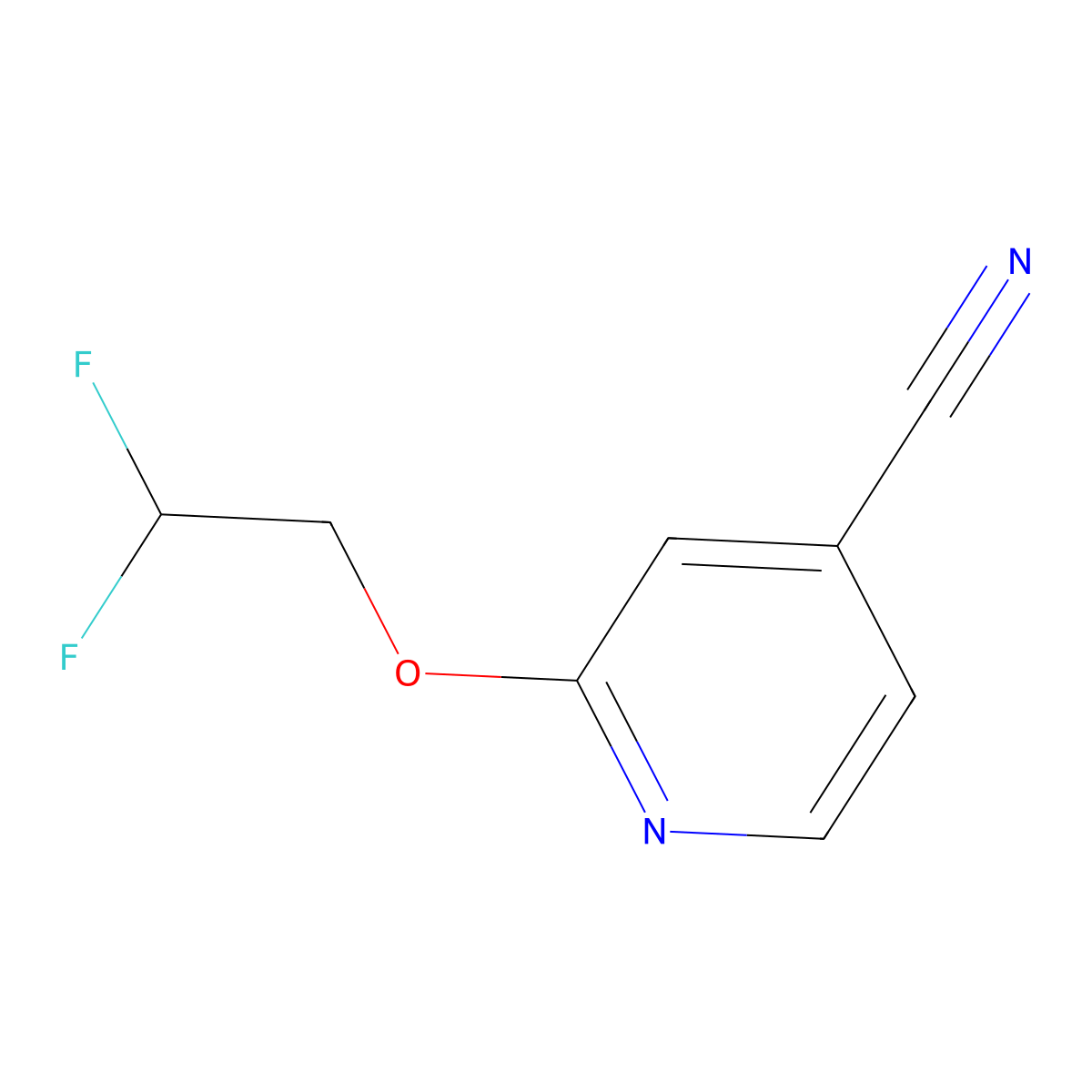 2-(2,2-Difluoroethoxy)pyridine-4-carbonitrile molecular structure, CAS 1423028-75-4