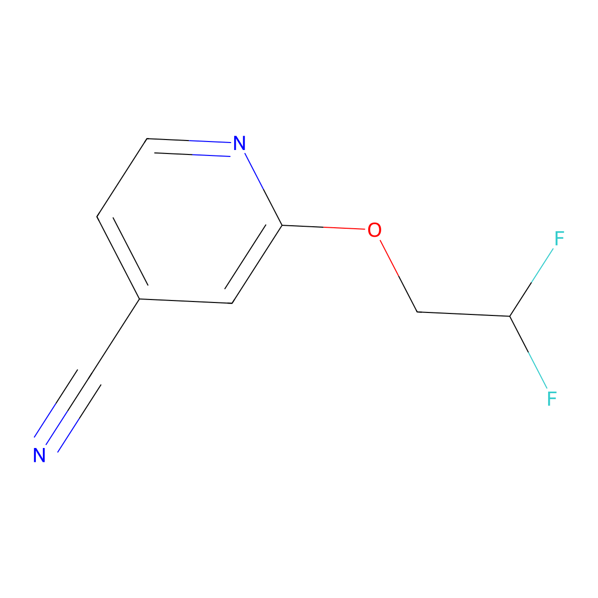 2-(2,2-Difluoroethoxy)pyridine-4-carbonitrile molecular structure, CAS 1423028-75-4