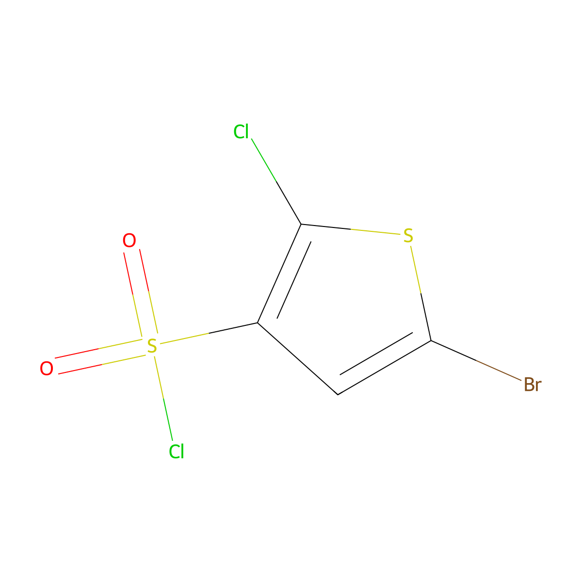 5-Bromo-2-chlorothiophene-3-sulfonyl chloride molecular structure, CAS 1423028-87-8