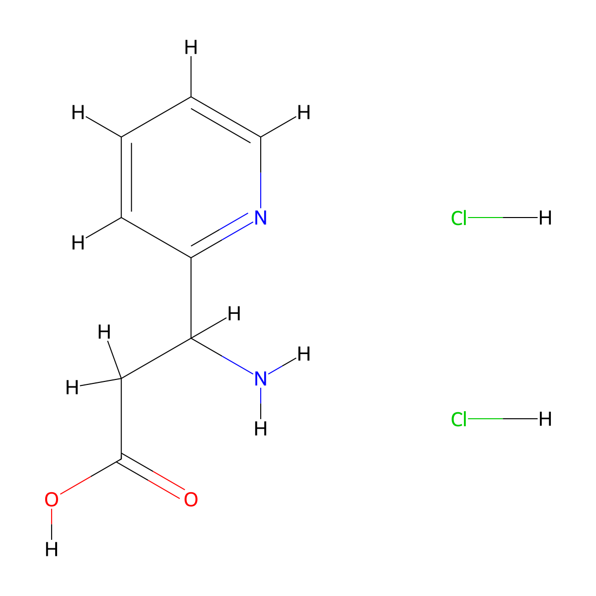 3-Amino-3-(pyridin-2-yl)propanoic acid dihydrochloride molecular structure, CAS 1423028-99-2