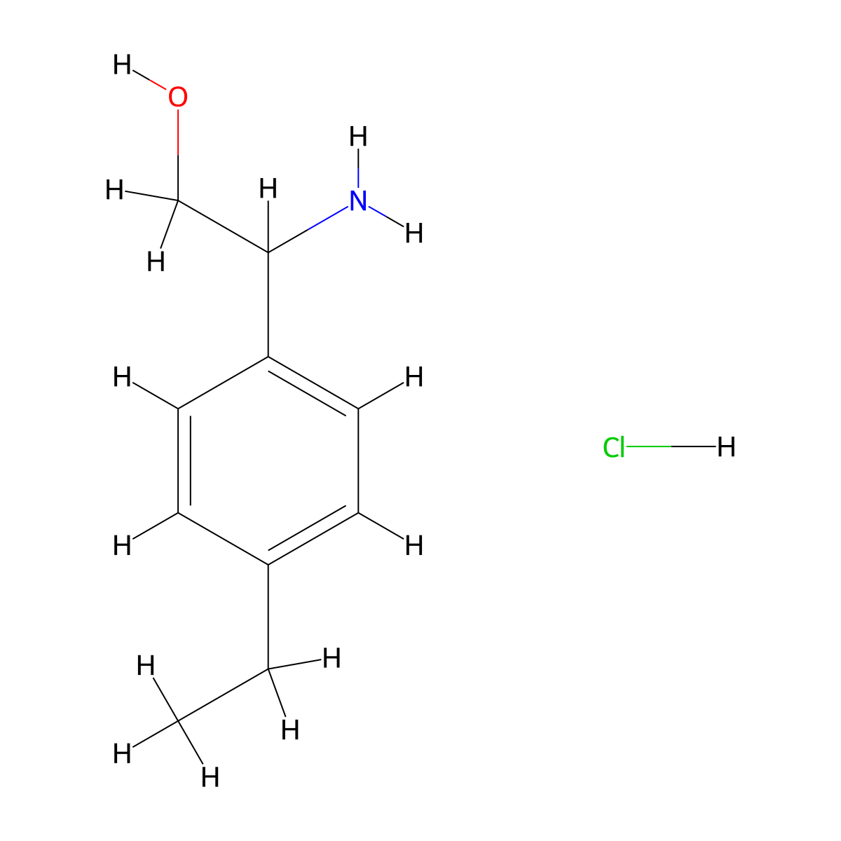 2-Amino-2-(4-ethylphenyl)ethan-1-ol hydrochloride molecular structure, CAS 1423029-08-6