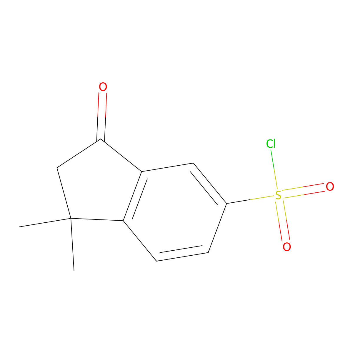 1,1-dimethyl-3-oxo-2,3-dihydro-1H-indene-5-sulfonyl chloride molecular structure, CAS 1423029-12-2