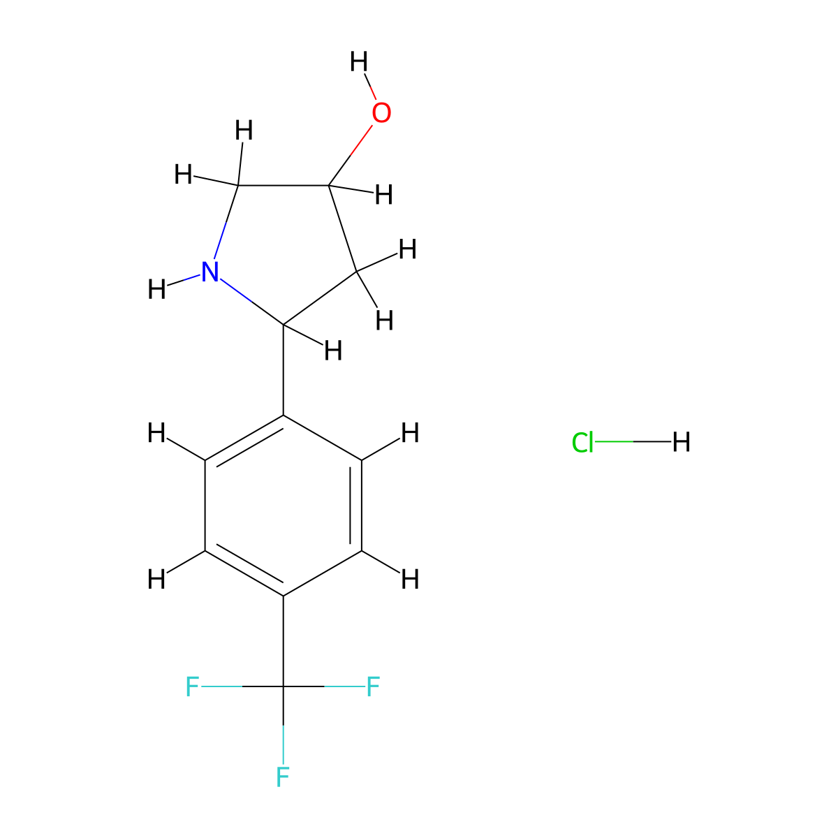 5-(4-(Trifluoromethyl)phenyl)pyrrolidin-3-ol hydrochloride molecular structure, CAS 1423029-18-8