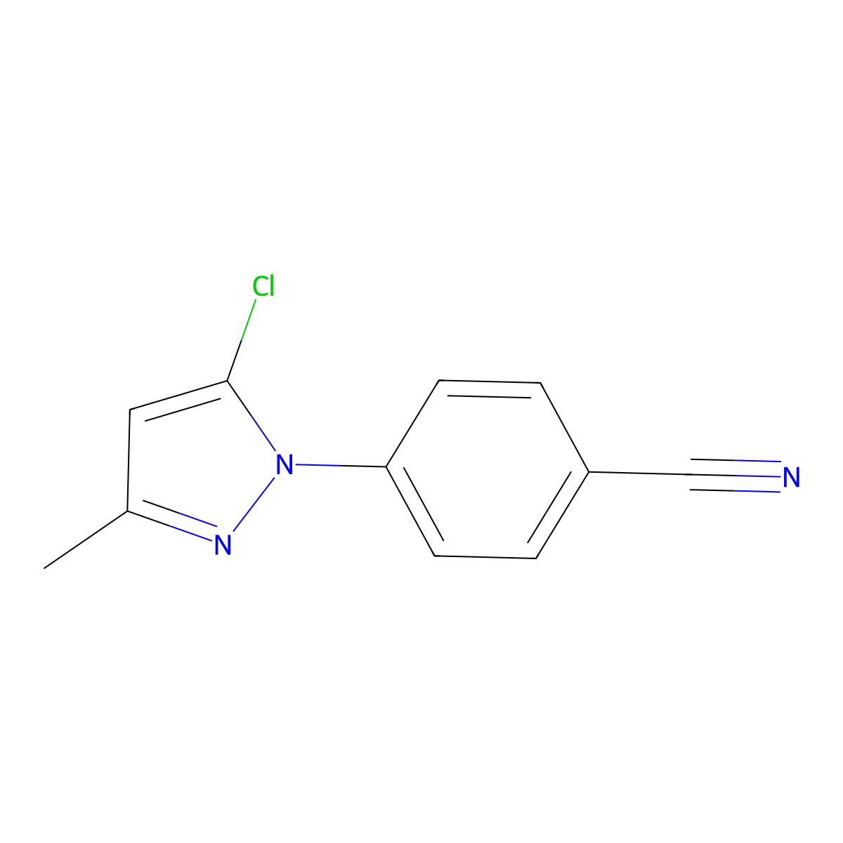 4-(5-chloro-3-methyl-1H-pyrazol-1-yl)benzonitrile molecular structure, CAS 1423029-19-9