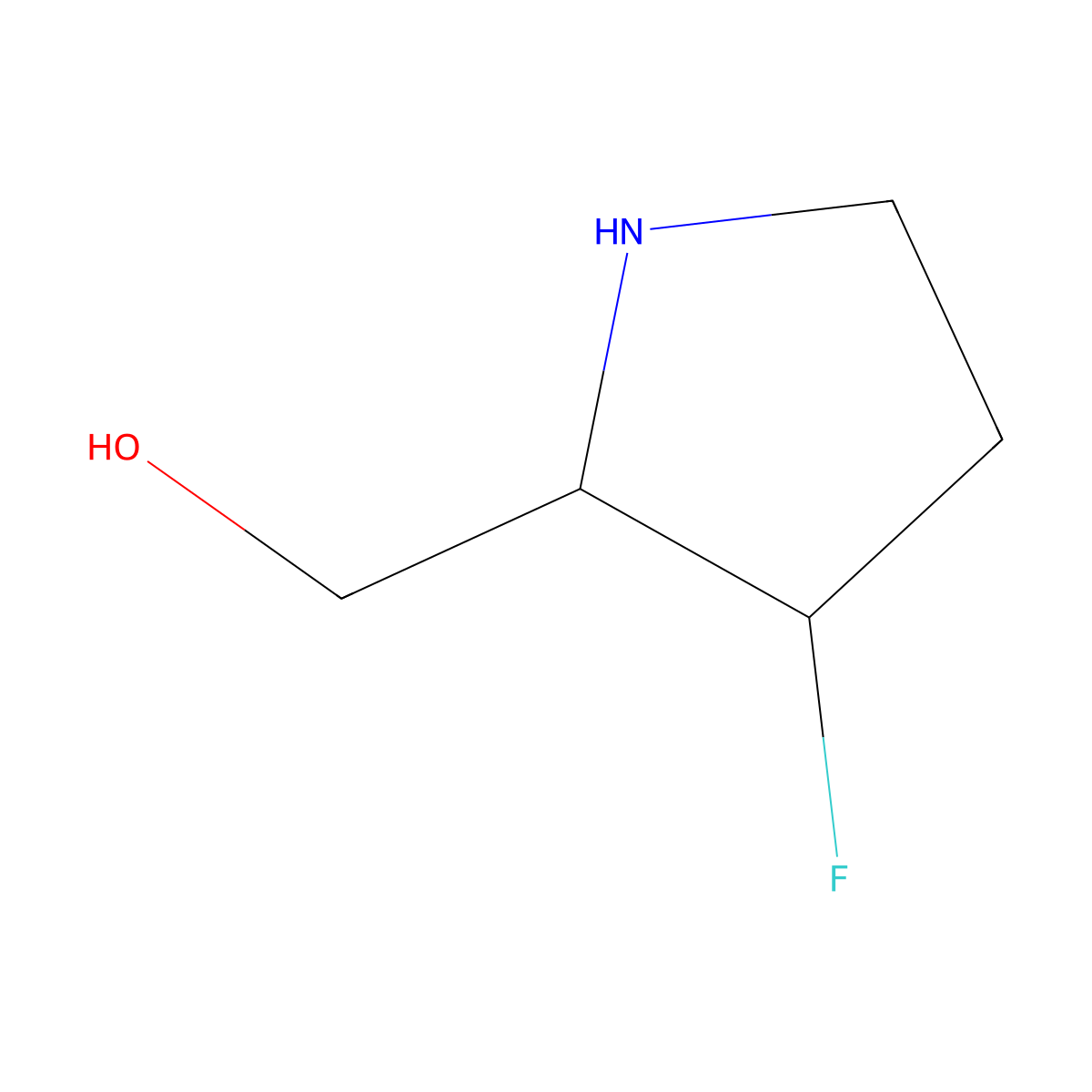 (3-Fluoropyrrolidin-2-yl)methanol molecular structure, CAS 1423029-26-8