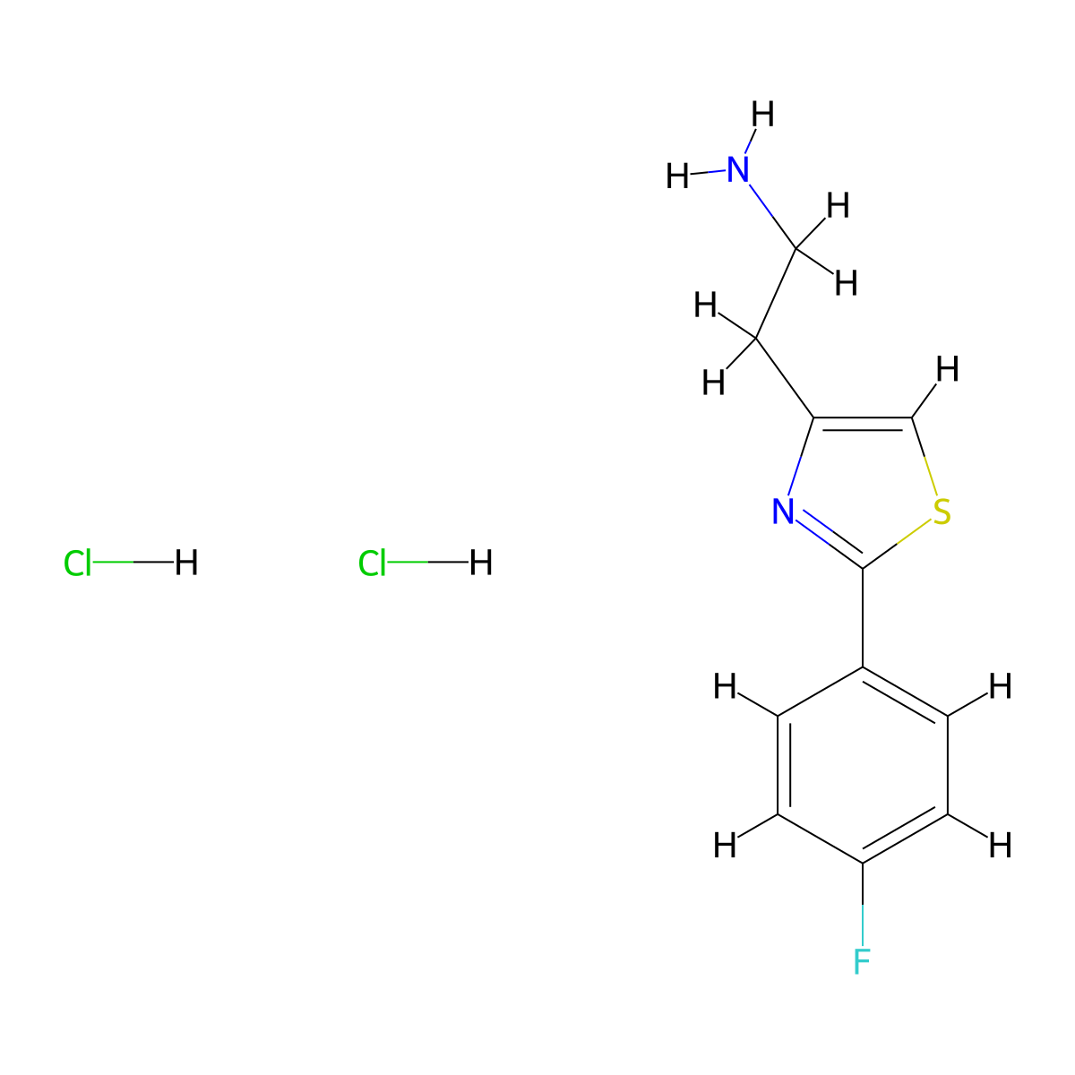 2-[2-(4-Fluorophenyl)-1,3-thiazol-4-yl]ethan-1-amine dihydrochloride molecular structure, CAS 1423029-27-9