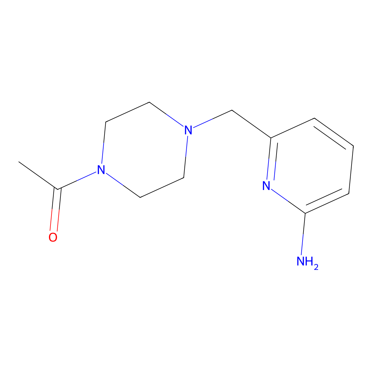 1-{4-[(6-Aminopyridin-2-yl)methyl]piperazin-1-yl}ethan-1-one molecular structure, CAS 1423029-32-6