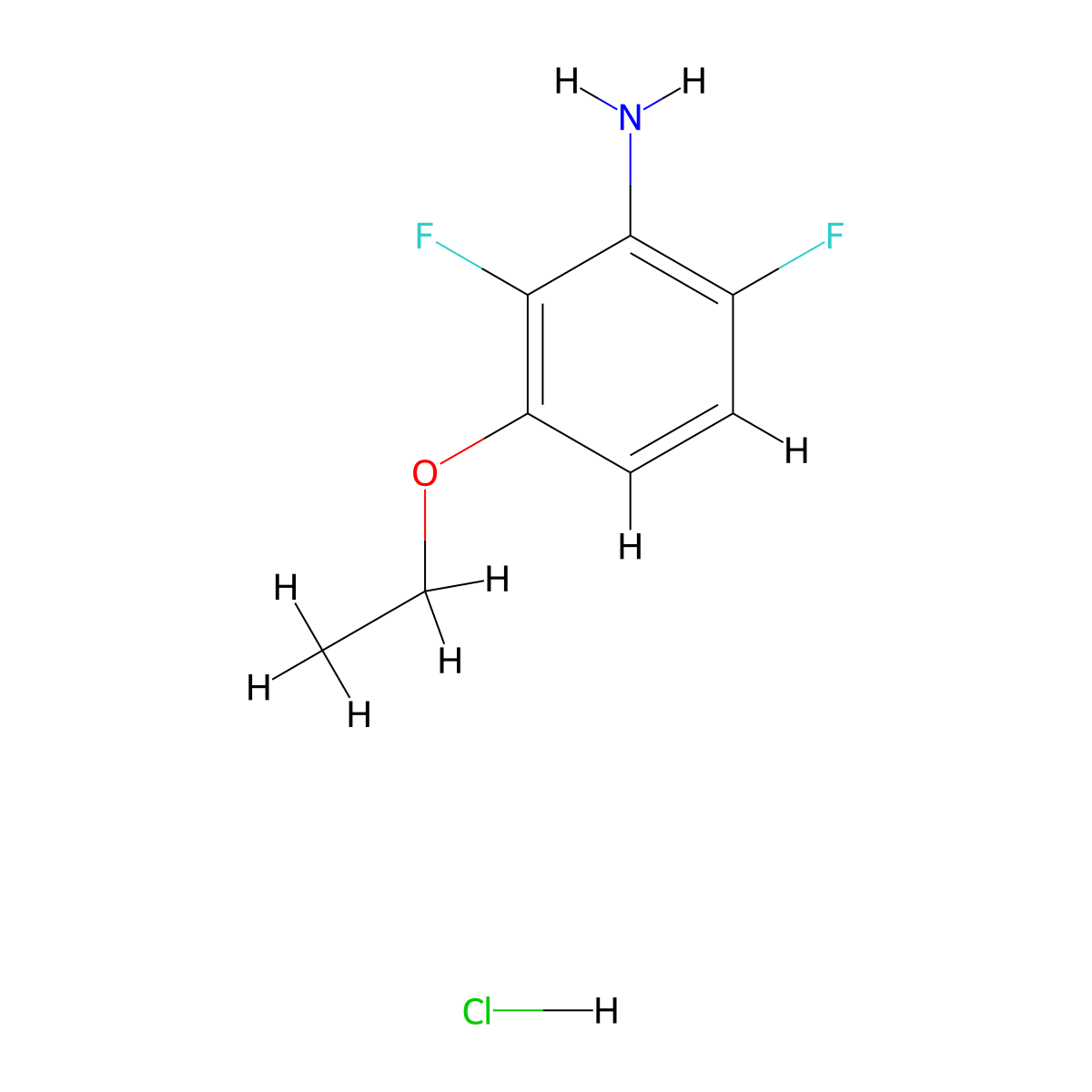 3-Ethoxy-2,6-difluoroaniline hydrochloride molecular structure, CAS 1423029-39-3
