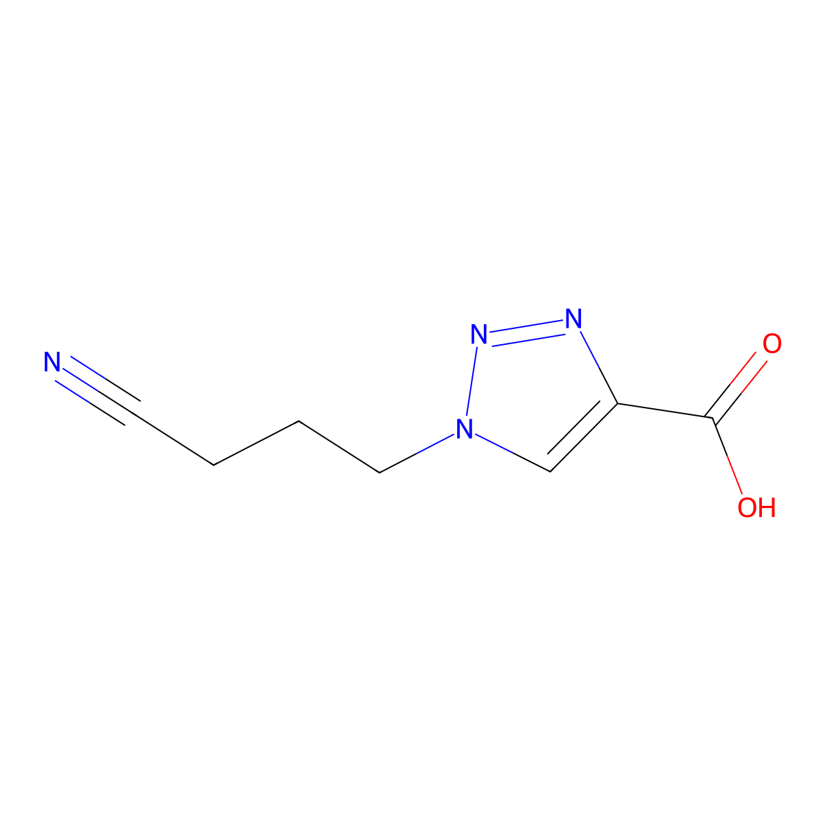 1-(3-cyanopropyl)-1H-1,2,3-triazole-4-carboxylic acid molecular structure, CAS 1423029-43-9