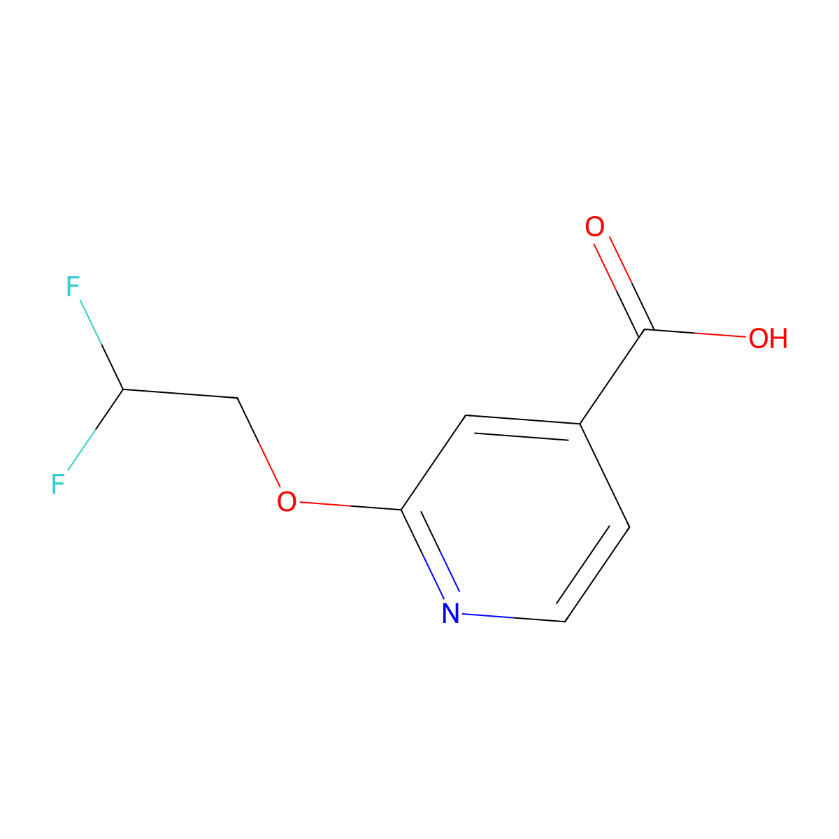 2-(2,2-Difluoroethoxy)pyridine-4-carboxylic acid molecular structure, CAS 1423029-44-0