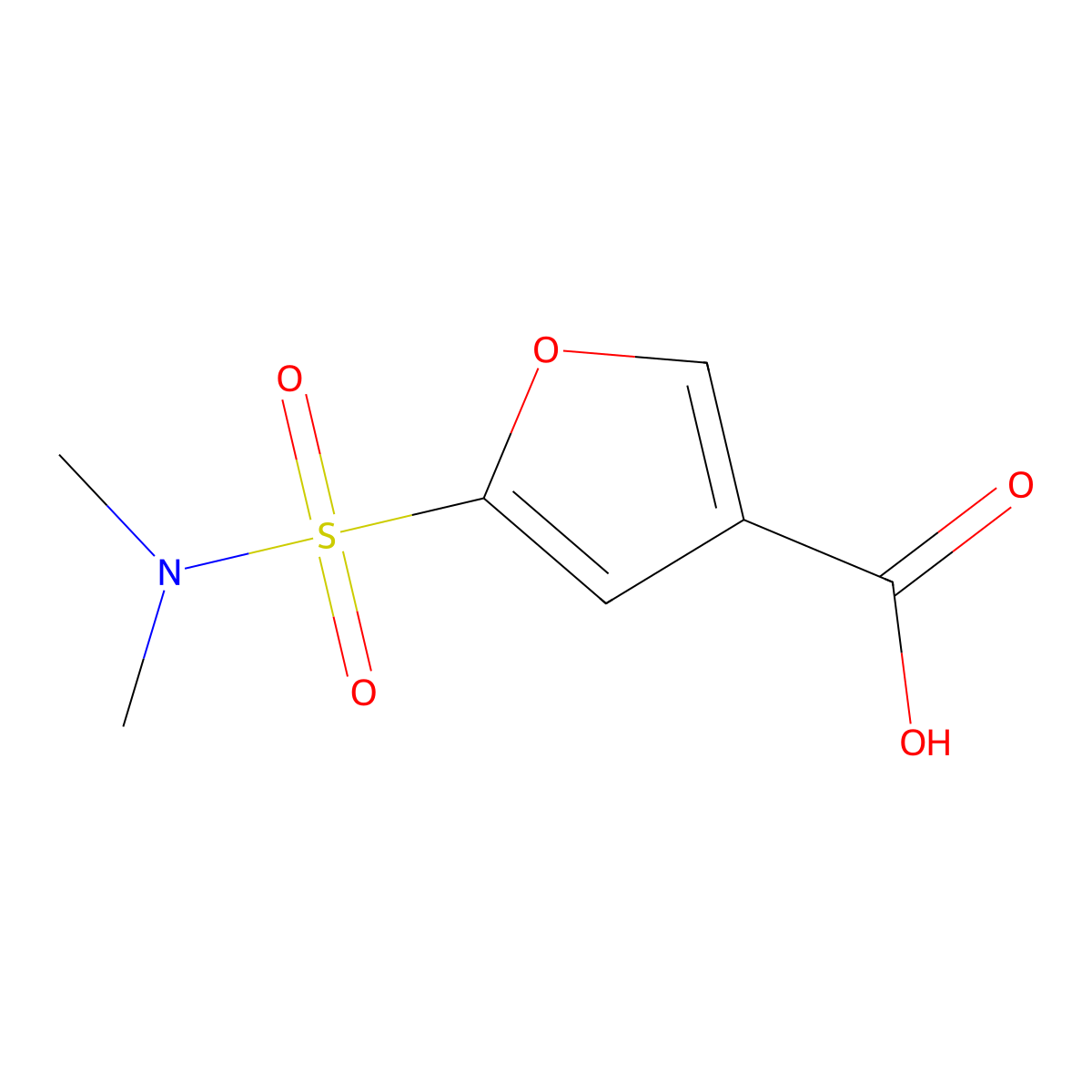 5-(Dimethylsulfamoyl)furan-3-carboxylic acid molecular structure, CAS 1423029-45-1