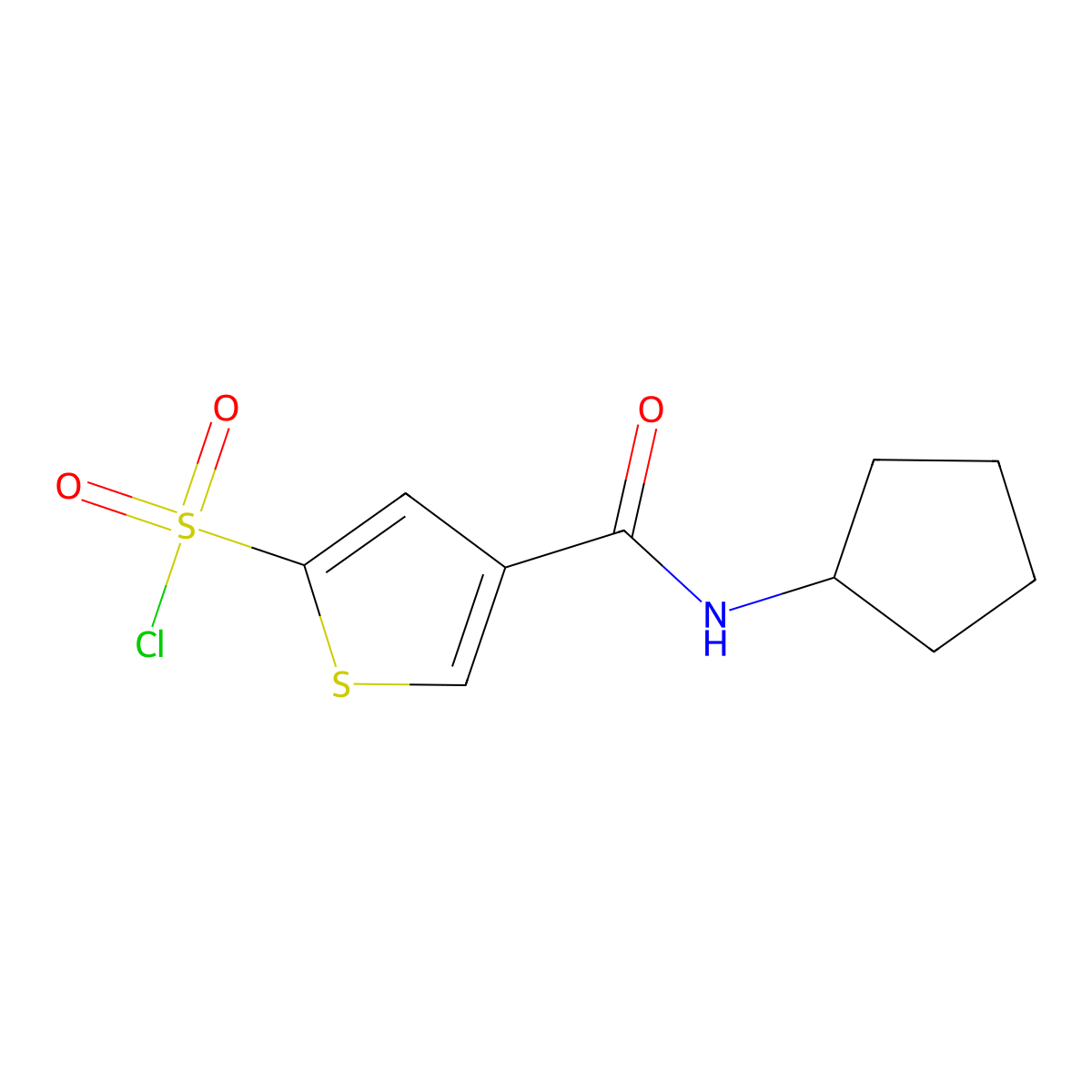 4-(Cyclopentylcarbamoyl)thiophene-2-sulfonyl chloride molecular structure, CAS 1423029-51-9