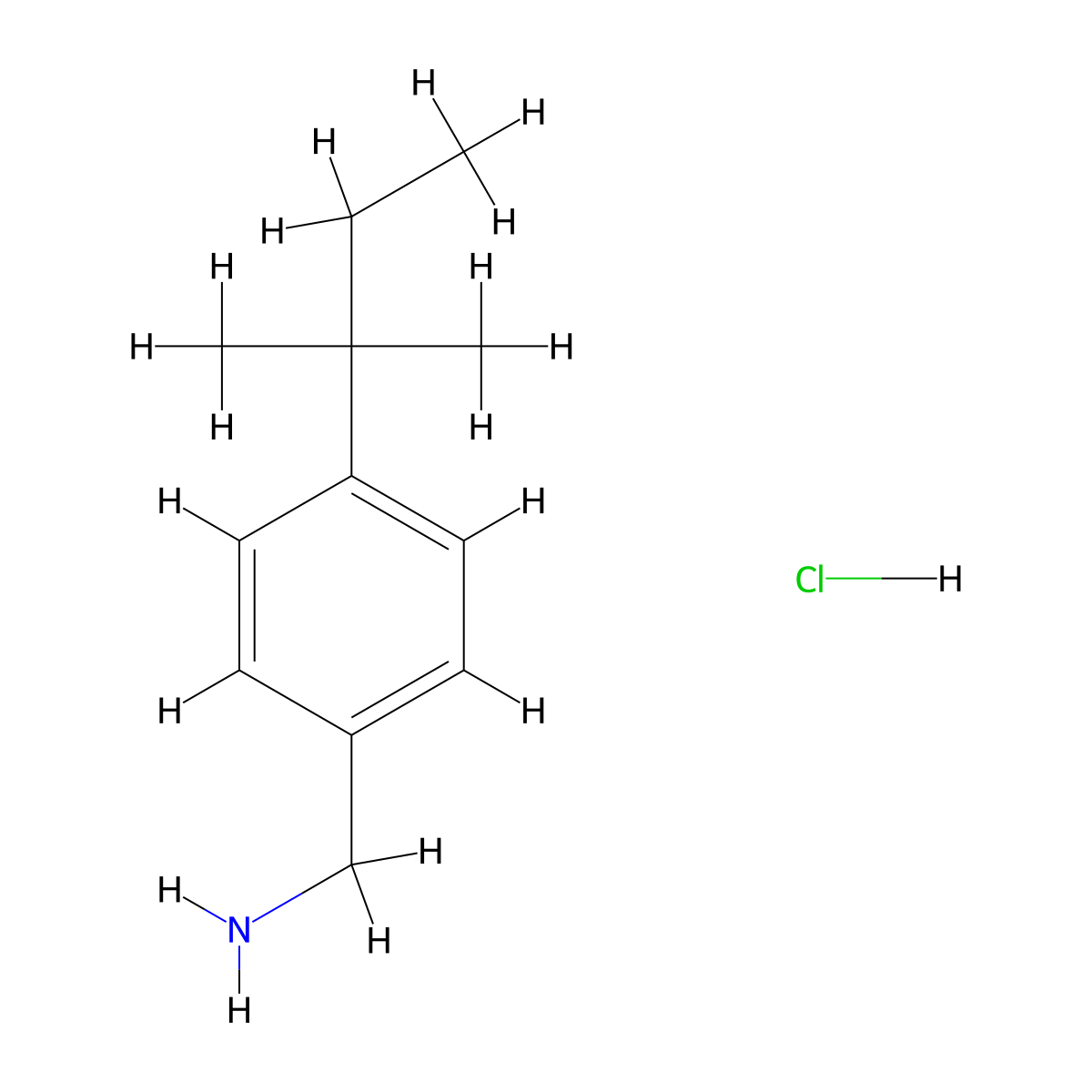 (4-(2-Methylbutan-2-yl)phenyl)methanamine hydrochloride molecular structure, CAS 1423029-52-0