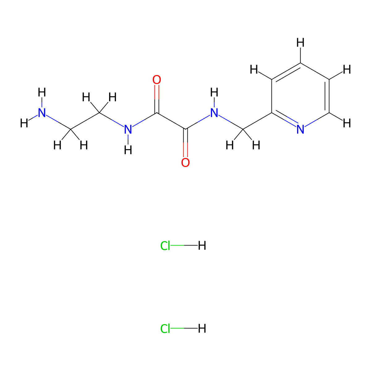 N-(2-aminoethyl)-N'-(pyridin-2-ylmethyl)ethanediamide dihydrochloride molecular structure, CAS 1423029-53-1