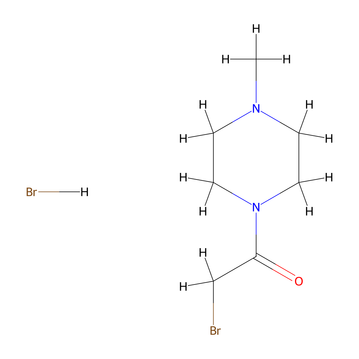 2-Bromo-1-(4-methylpiperazin-1-yl)ethan-1-one hydrobromide molecular structure, CAS 1423029-56-4