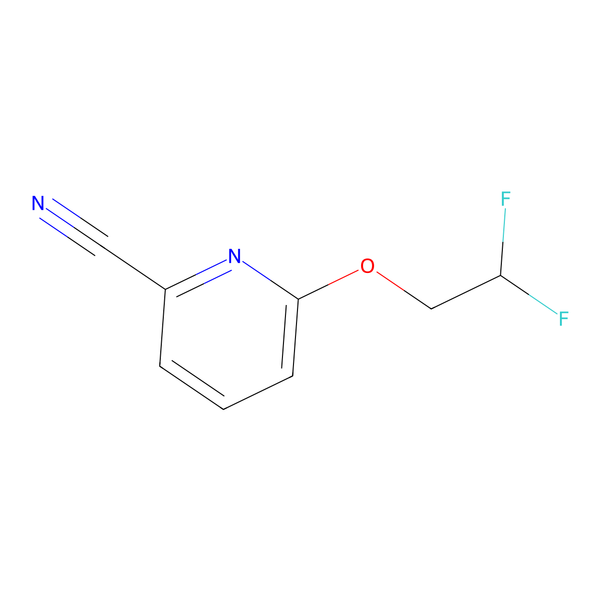 6-(2,2-Difluoroethoxy)pyridine-2-carbonitrile molecular structure, CAS 1423029-59-7
