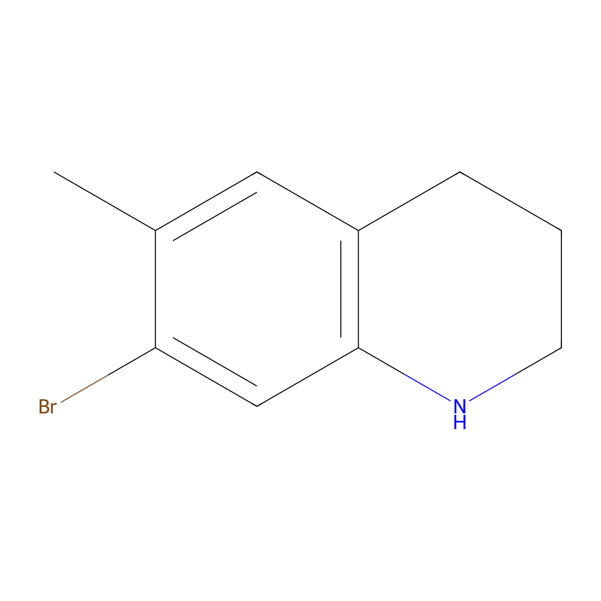 7-Bromo-6-methyl-1,2,3,4-tetrahydroquinoline molecular structure, CAS 1423029-61-1