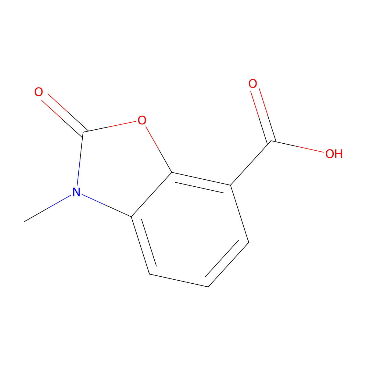 3-Methyl-2-oxo-2,3-dihydro-1,3-benzoxazole-7-carboxylic acid molecular structure, CAS 1423029-68-8