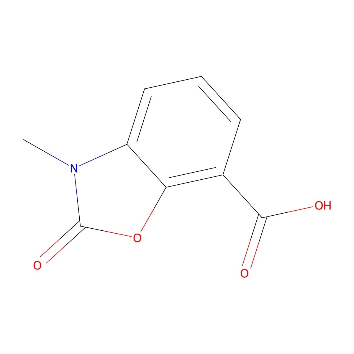 3-Methyl-2-oxo-2,3-dihydro-1,3-benzoxazole-7-carboxylic acid molecular structure, CAS 1423029-68-8