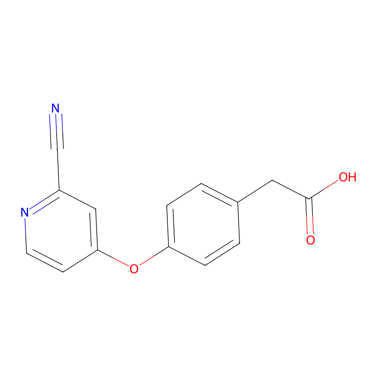 2-{4-[(2-Cyanopyridin-4-yl)oxy]phenyl}acetic acid molecular structure, CAS 1423029-71-3