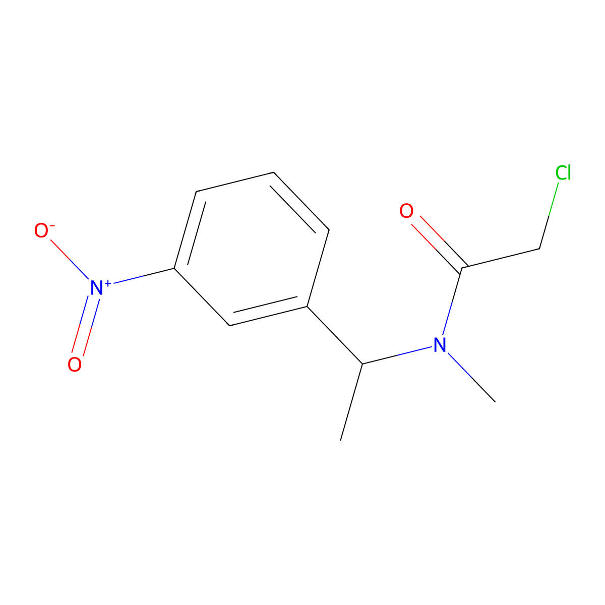 2-chloro-N-methyl-N-[1-(3-nitrophenyl)ethyl]acetamide molecular structure, CAS 1423029-72-4