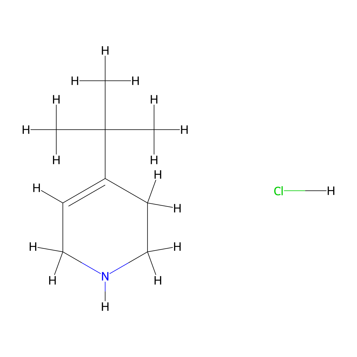 4-Tert-butyl-1,2,3,6-tetrahydropyridine hydrochloride molecular structure, CAS 1423029-73-5
