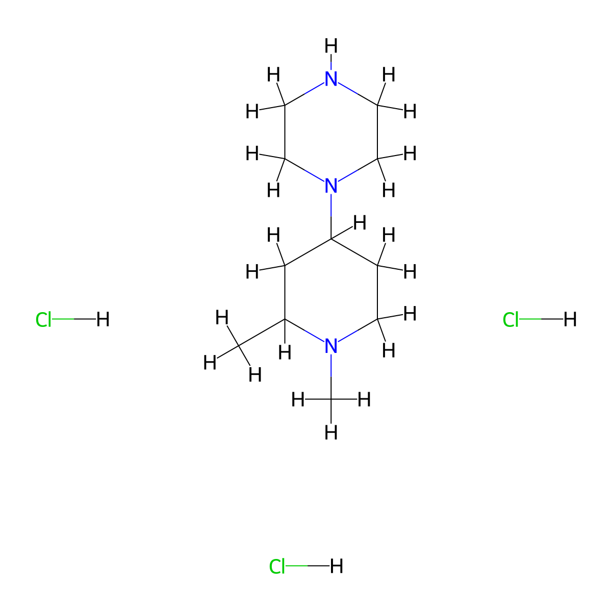1-(1,2-Dimethylpiperidin-4-yl)piperazine trihydrochloride molecular structure, CAS 1423029-74-6