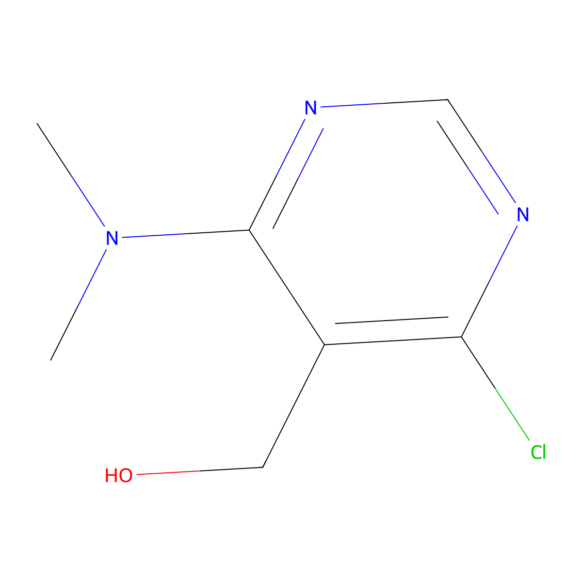 (4-Chloro-6-(dimethylamino)pyrimidin-5-yl)methanol molecular structure, CAS 1423029-78-0