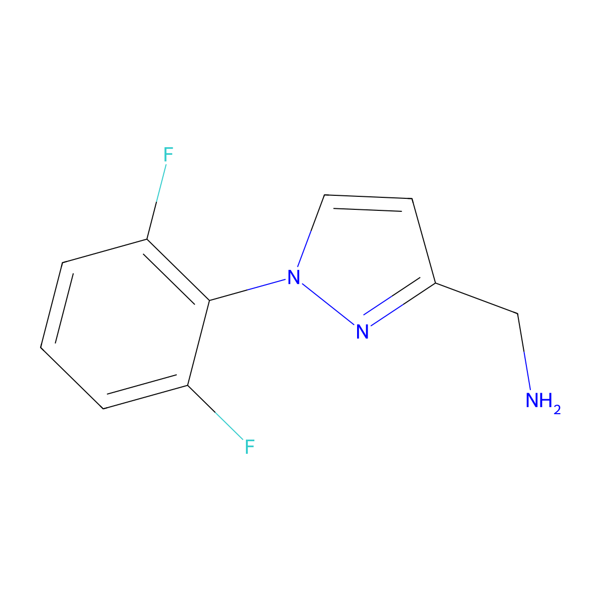[1-(2,6-difluorophenyl)-1H-pyrazol-3-yl]methanamine molecular structure, CAS 1423029-79-1