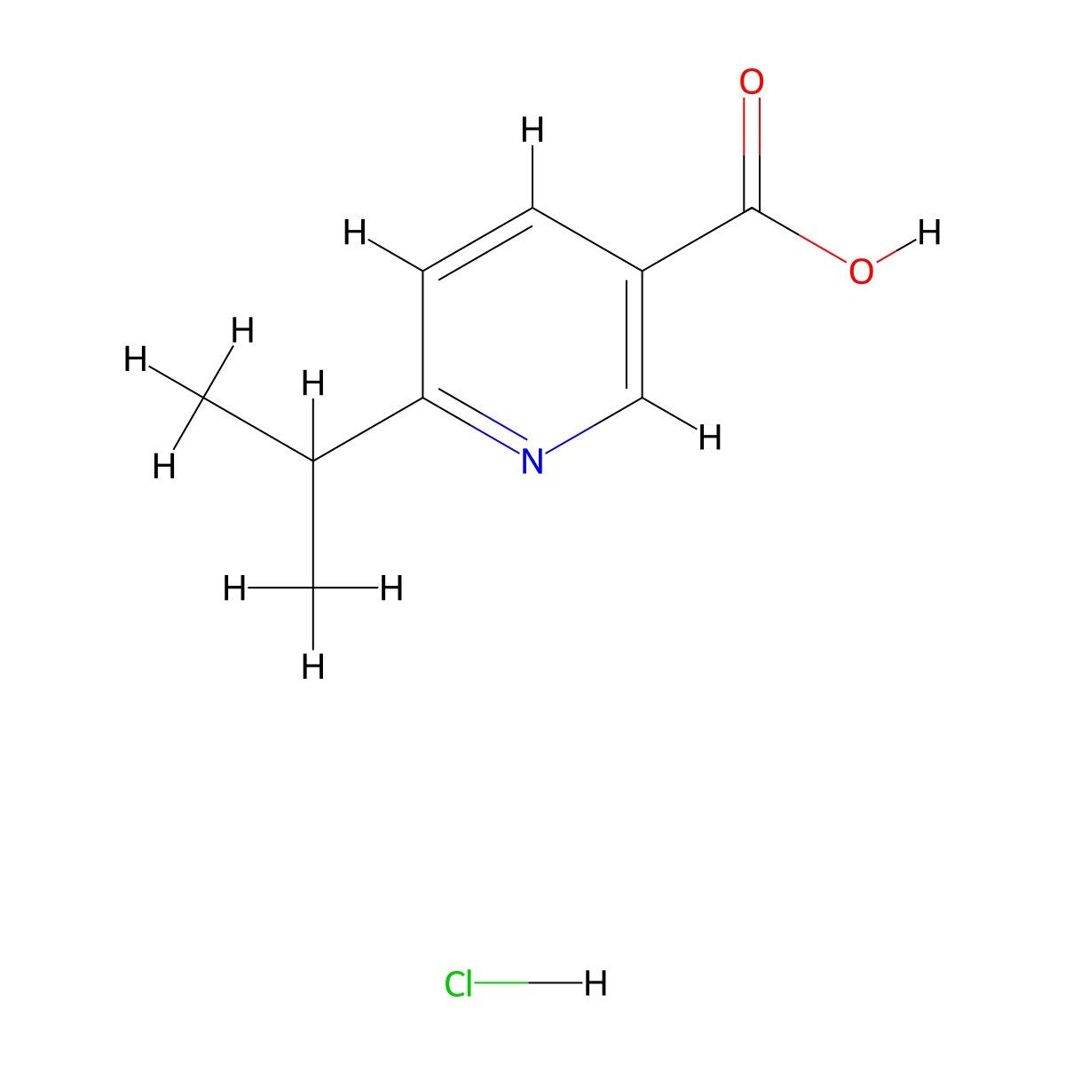 6-(Propan-2-yl)pyridine-3-carboxylic acid hydrochloride molecular structure, CAS 1423029-80-4