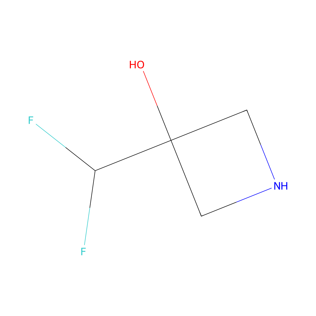 3-(Difluoromethyl)azetidin-3-ol molecular structure, CAS 1423029-82-6