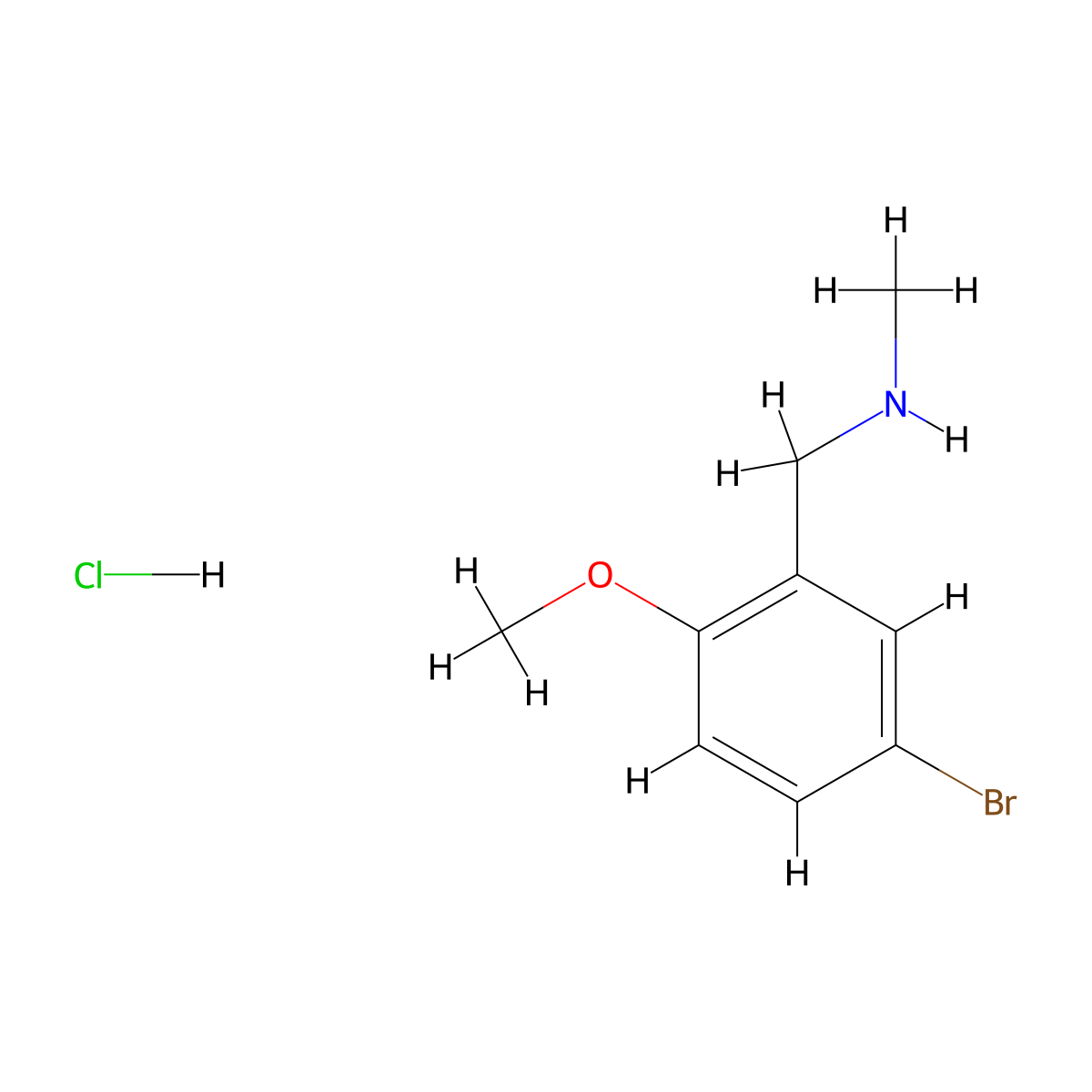 [(5-Bromo-2-methoxyphenyl)methyl](methyl)amine hydrochloride molecular structure, CAS 1423029-83-7