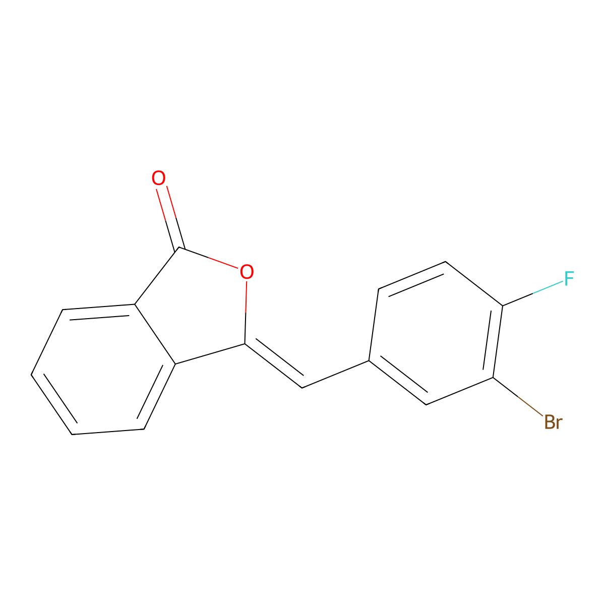 (Z)-3-(3-Bromo-4-fluorobenzylidene)isobenzofuran-1(3H)-one molecular structure, CAS 1423030-14-1