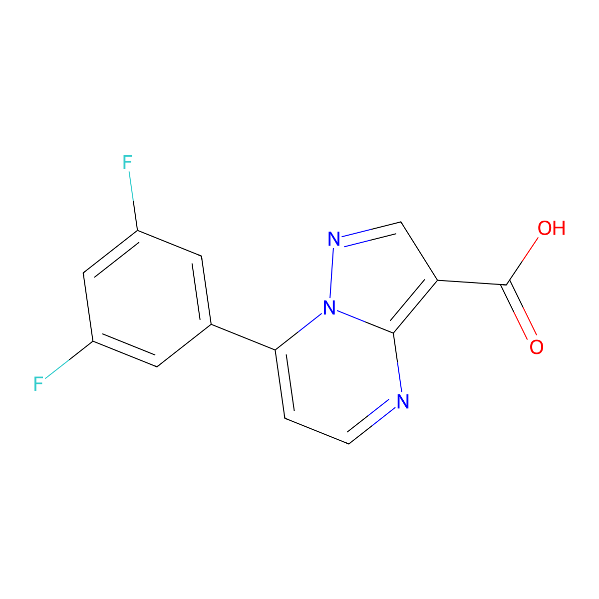 7-(3,5-Difluorophenyl)pyrazolo[1,5-a]pyrimidine-3-carboxylic acid molecular structure, CAS 1423030-90-3