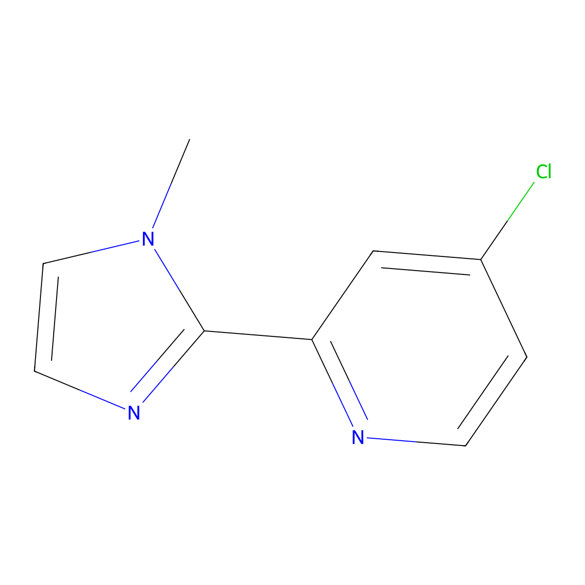 4-chloro-2-(1-methyl-1H-imidazol-2-yl)pyridine molecular structure, CAS 1423030-92-5