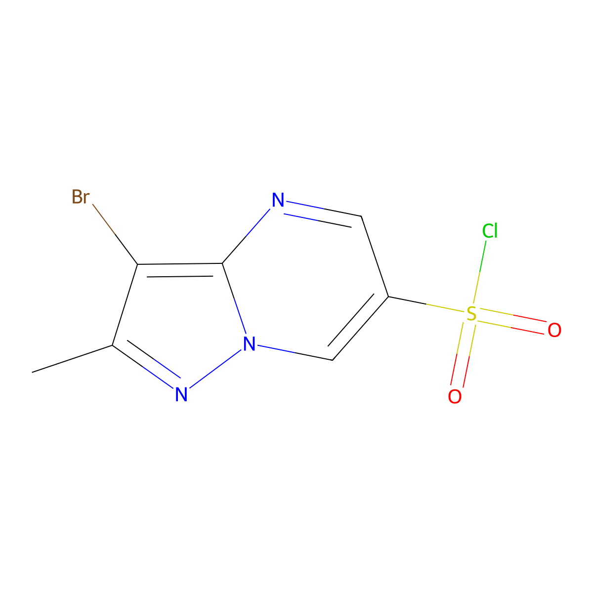 3-Bromo-2-methylpyrazolo[1,5-a]pyrimidine-6-sulfonyl chloride molecular structure, CAS 1423030-98-1
