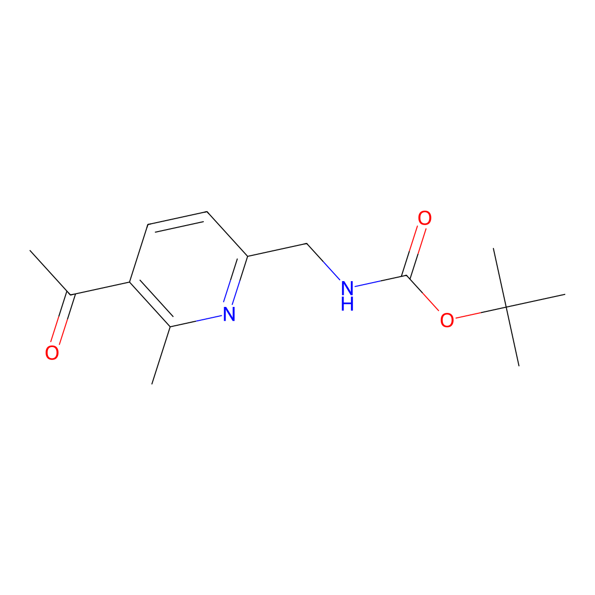 tert-butyl N-[(5-acetyl-6-methylpyridin-2-yl)methyl]carbamate molecular structure, CAS 1423030-99-2