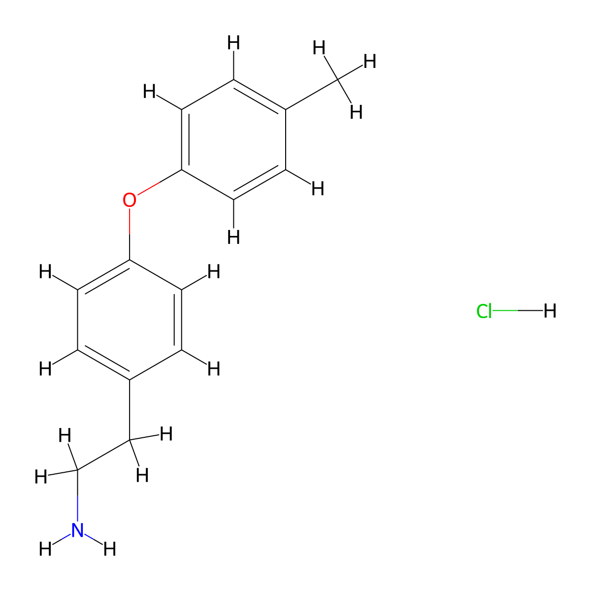 2-[4-(4-Methylphenoxy)phenyl]ethan-1-amine hydrochloride molecular structure, CAS 1423031-00-8