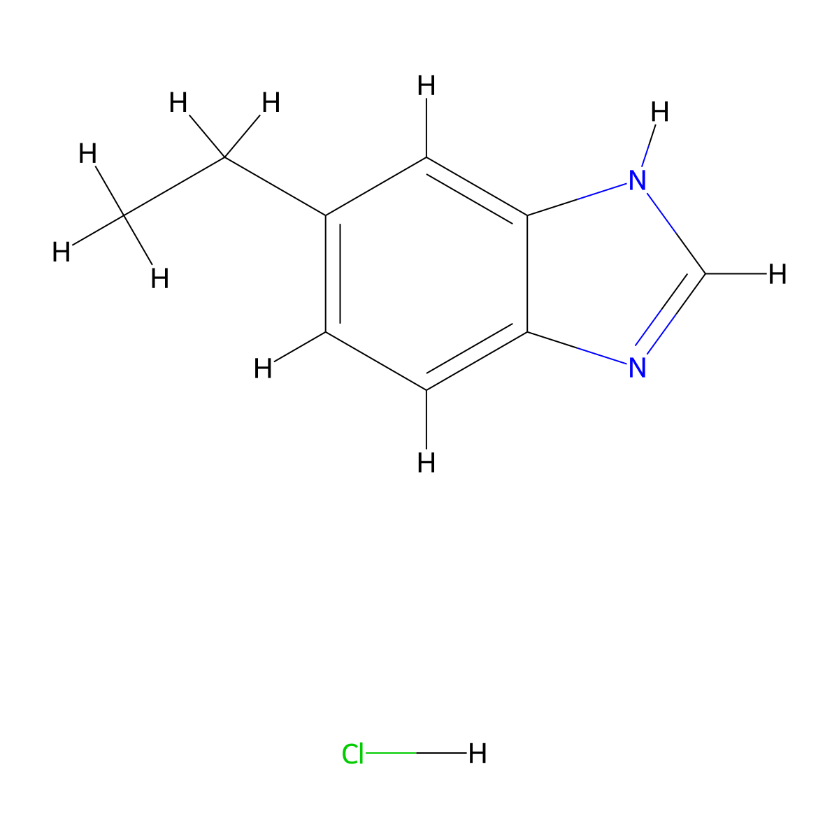 5-ethyl-1H-1,3-benzodiazole hydrochloride molecular structure, CAS 1423031-05-3