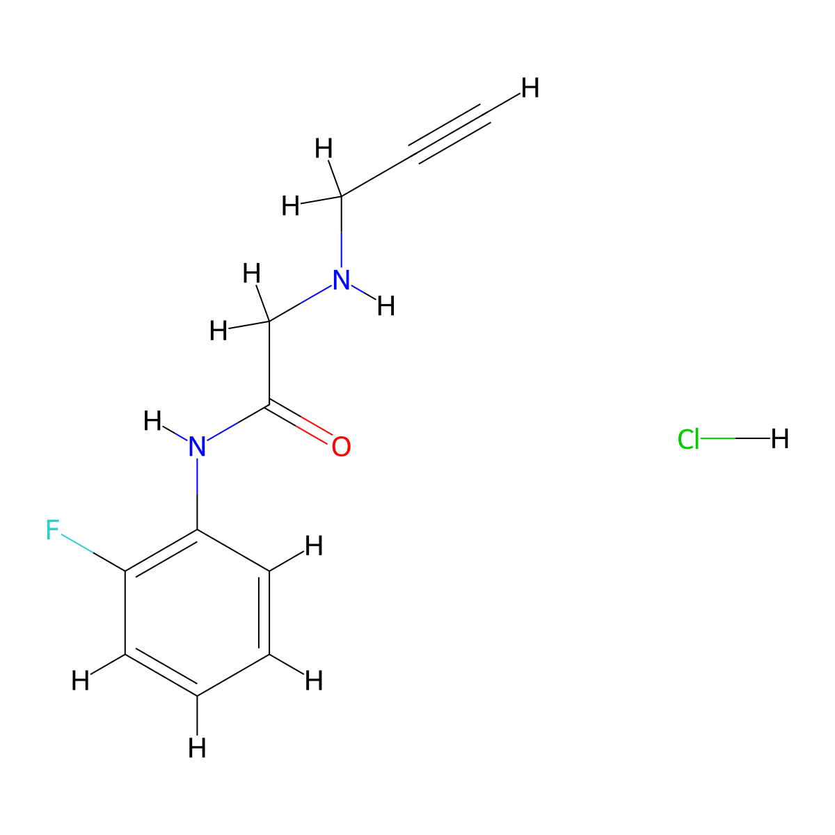 N-(2-fluorophenyl)-2-[(prop-2-yn-1-yl)amino]acetamide hydrochloride molecular structure, CAS 1423031-06-4
