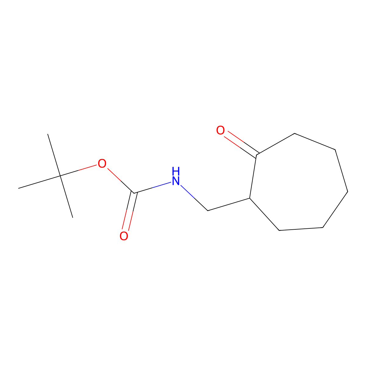 tert-butyl N-[(2-oxocycloheptyl)methyl]carbamate molecular structure, CAS 1423031-08-6