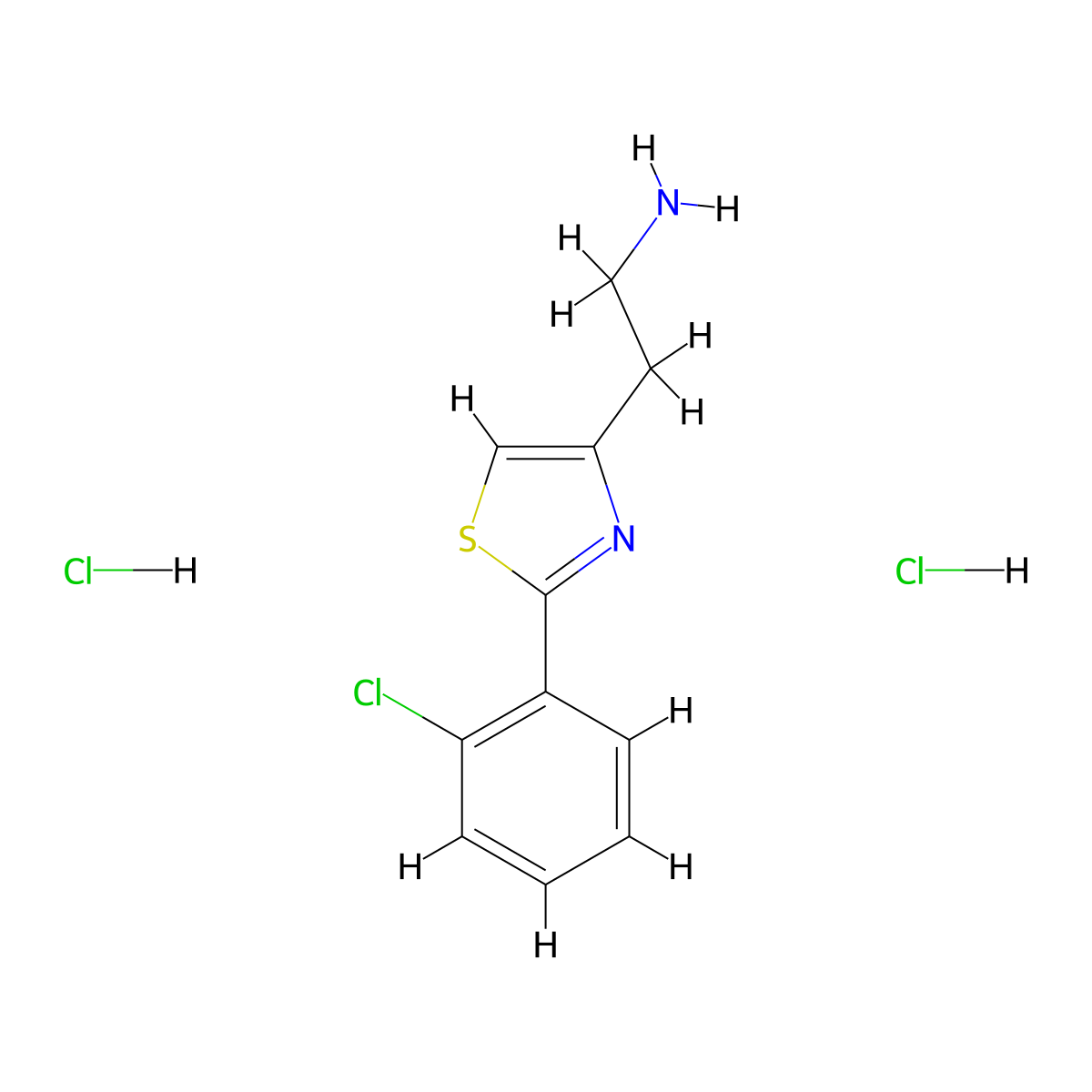 2-[2-(2-Chlorophenyl)-1,3-thiazol-4-yl]ethan-1-amine dihydrochloride molecular structure, CAS 1423031-11-1