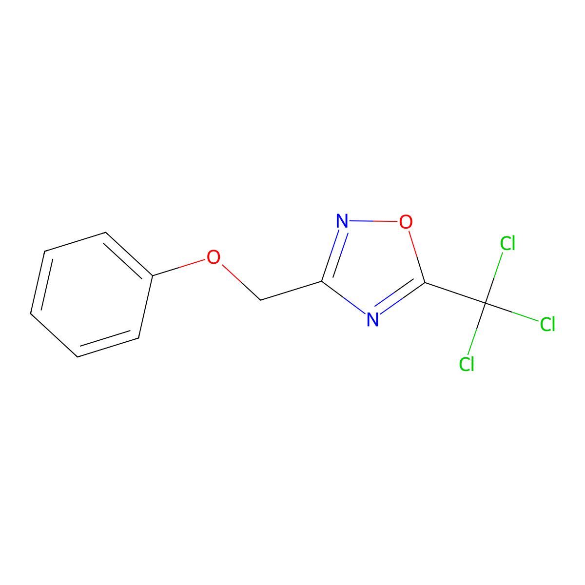 3-(Phenoxymethyl)-5-(trichloromethyl)-1,2,4-oxadiazole molecular structure, CAS 1423031-17-7