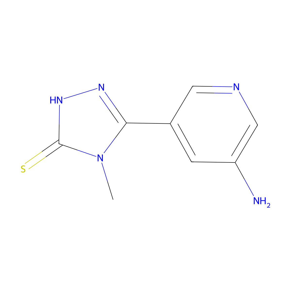 5-(5-aminopyridin-3-yl)-4-methyl-4H-1,2,4-triazole-3-thiol molecular structure, CAS 1423031-18-8