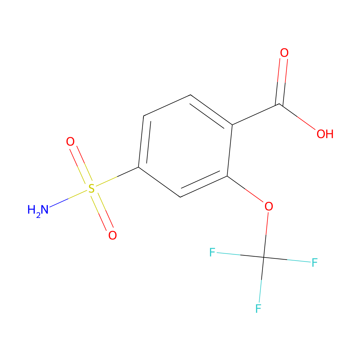 4-Sulfamoyl-2-(trifluoromethoxy)benzoic acid molecular structure, CAS 1423031-25-7